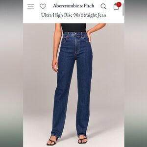 Abercrombie & Fitch 2XS 90s straight ultra high rise jeans size 26 / 2XS short